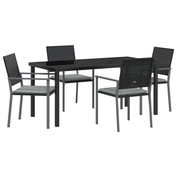 Комплект за хранене в градината 5 pcs Черен и Светло Сив