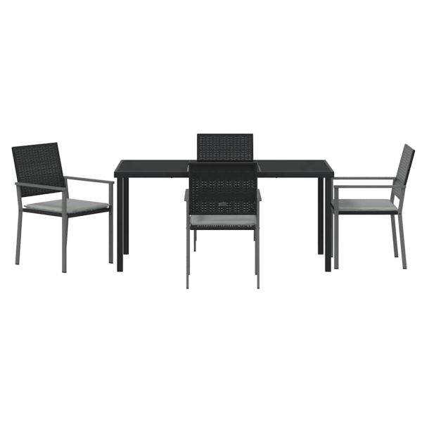Комплект за хранене в градината 5 pcs Черен и Светло Сив