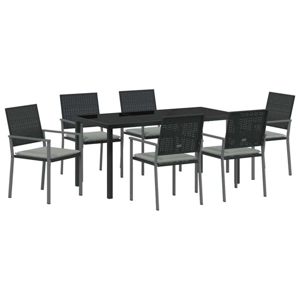 Комплект за хранене в градината 7 pcs Черен и Светло Сив