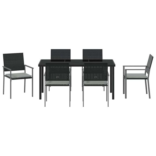 Комплект за хранене в градината 7 pcs Черен и Светло Сив