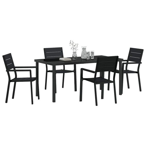 Комплект за хранене в градината 5 pcs Черно