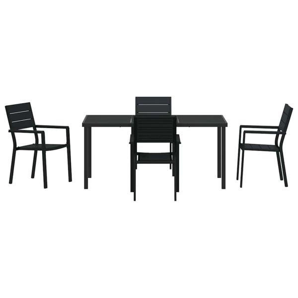 Комплект за хранене в градината 5 pcs Черно