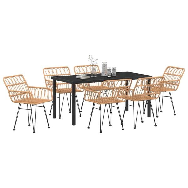 Комплект за хранене в градината 7 pcs Кафяво