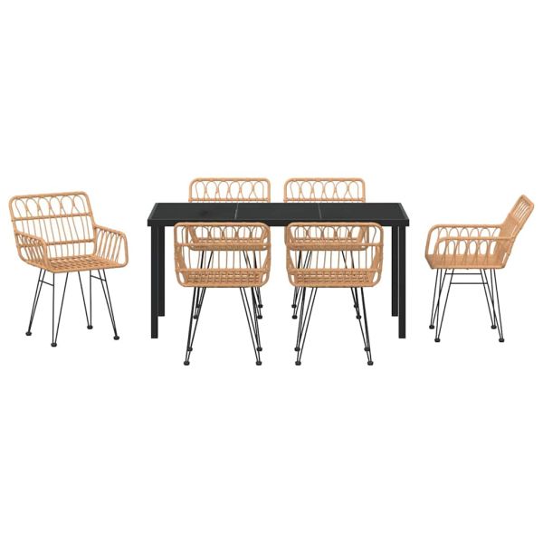 Комплект за хранене в градината 7 pcs Кафяво