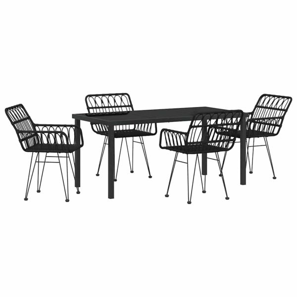 Комплект за хранене в градината 5 pcs Черно