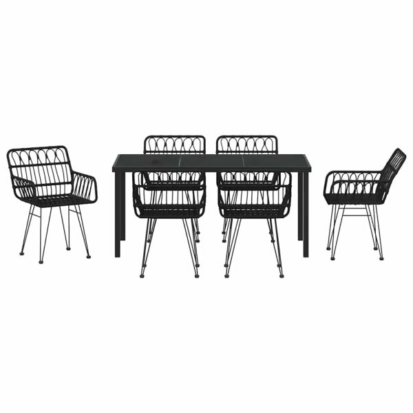 Комплект за хранене в градината 7 pcs Черно