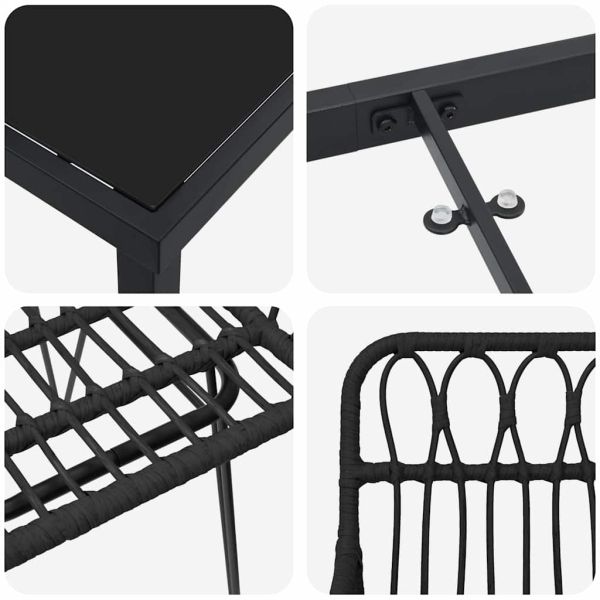 Комплект за хранене в градината 7 pcs Черно