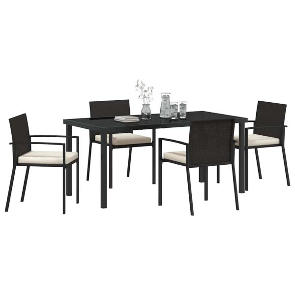 Комплект за хранене в градината 5 pcs Черно