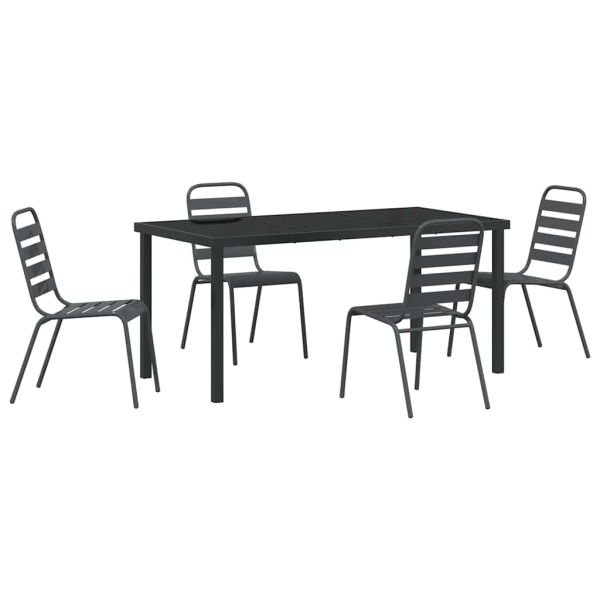 Комплект за хранене в градината 5 pcs Антрацит