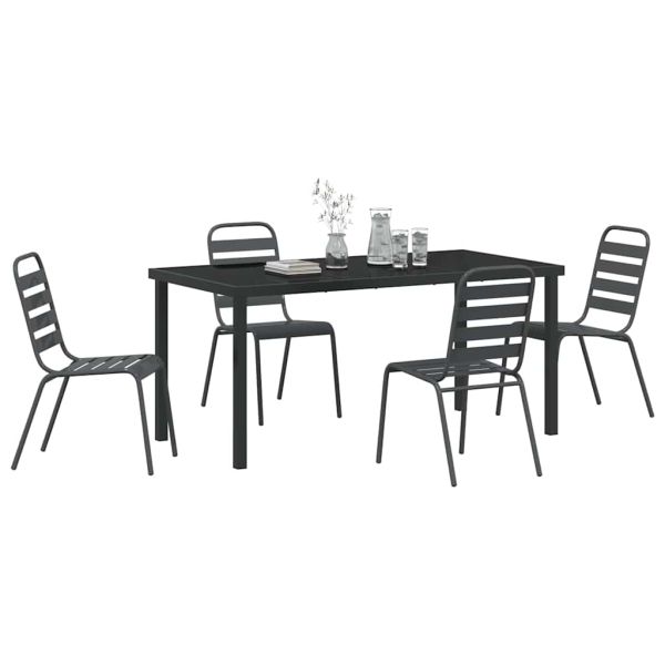 Комплект за хранене в градината 5 pcs Антрацит