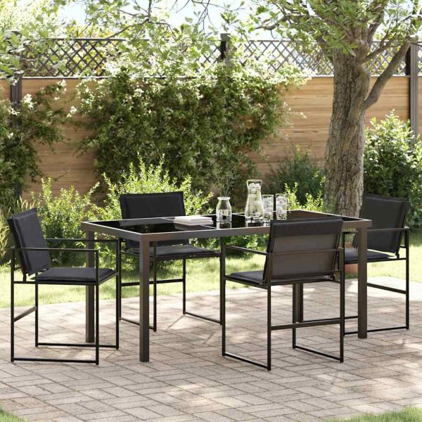 Комплект за хранене в градината 5 pcs Черно 160 x 80 x 73 см