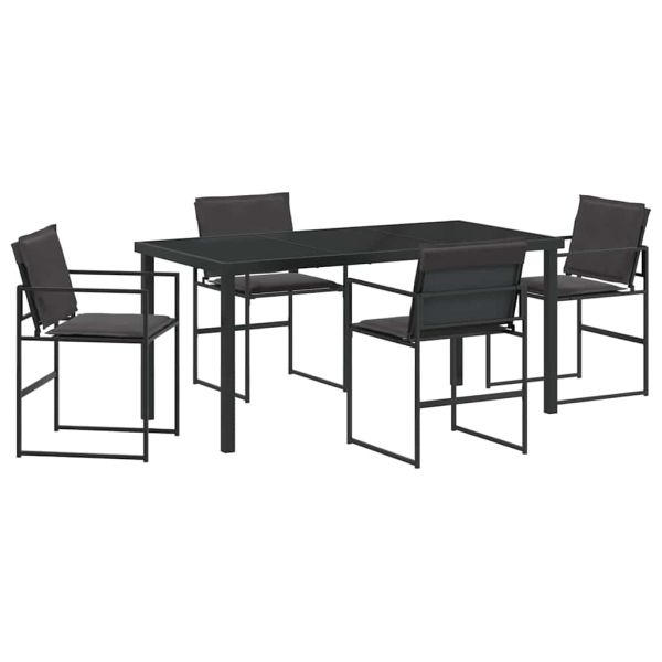 Комплект за хранене в градината 5 pcs Черно 160 x 80 x 73 см