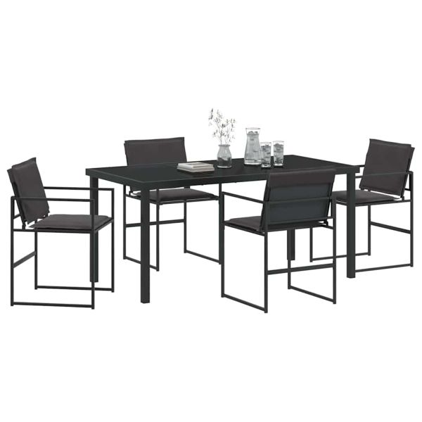 Комплект за хранене в градината 5 pcs Черно 160 x 80 x 73 см