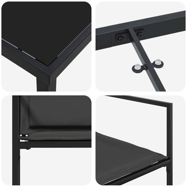 Комплект за хранене в градината 5 pcs Черно 160 x 80 x 73 см