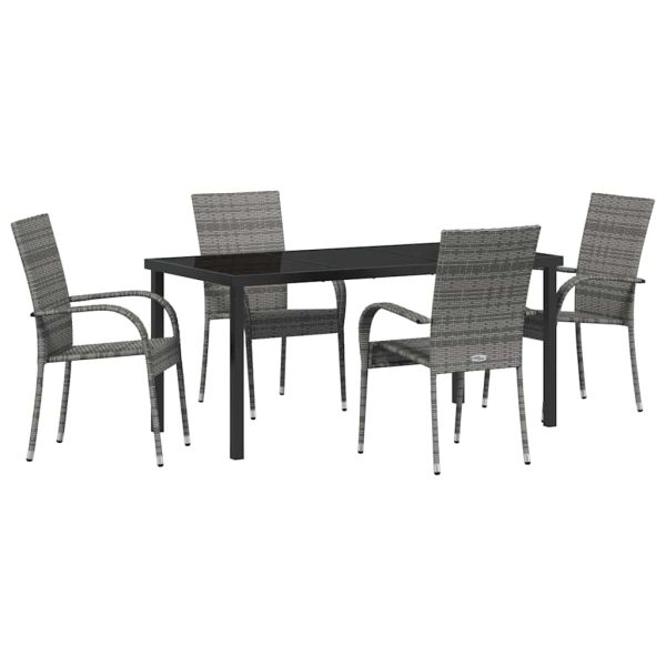 Комплект за хранене в градината 5 pcs Сив