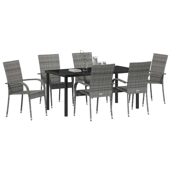 Комплект за хранене в градината 7 pcs Сив