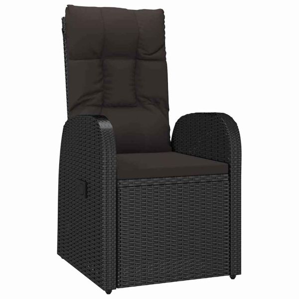 Комплект за хранене в градината 7 pcs Черно полиратан