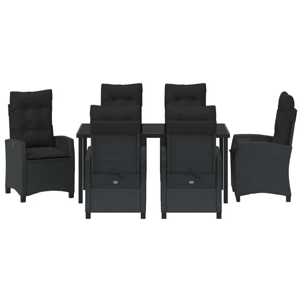 Комплект за хранене в градината 7 pcs Черно полиратан