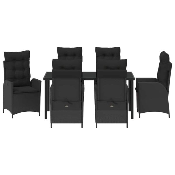 Комплект за хранене в градината 7 pcs Черно полиратан