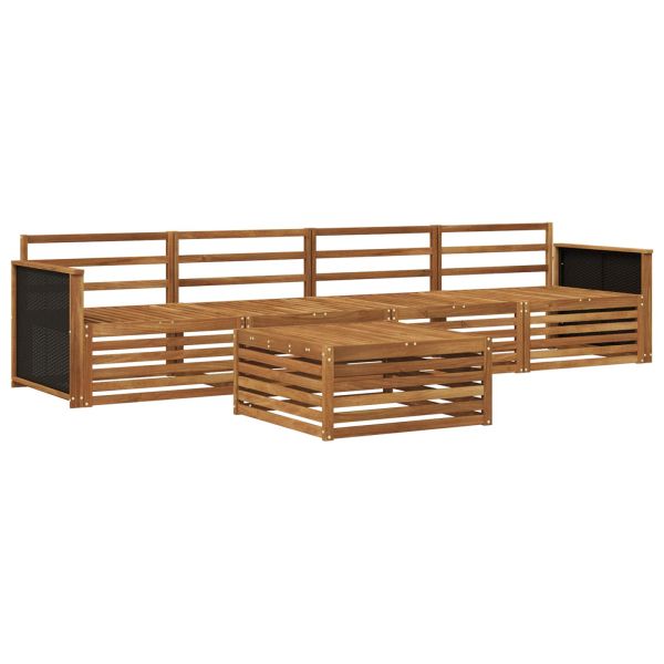 Комплект дивани за открито 5 pcs Натурално