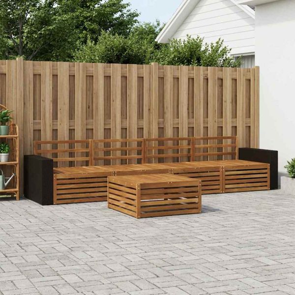 Комплект дивани за открито 5 pcs Натурално