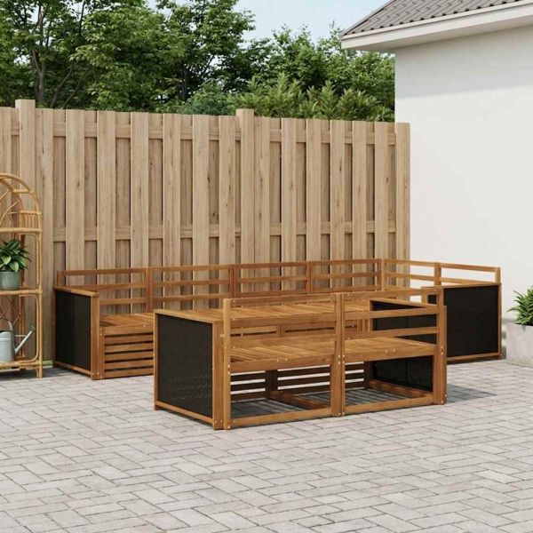Комплект дивани за открито 7 pcs Натурално
