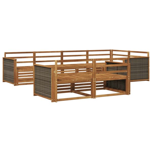 Комплект дивани за открито 7 pcs Натурално