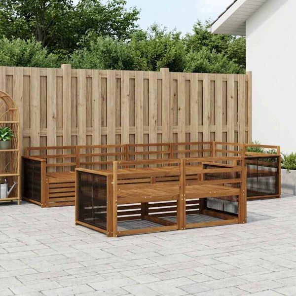 Комплект дивани за открито 7 pcs Натурално