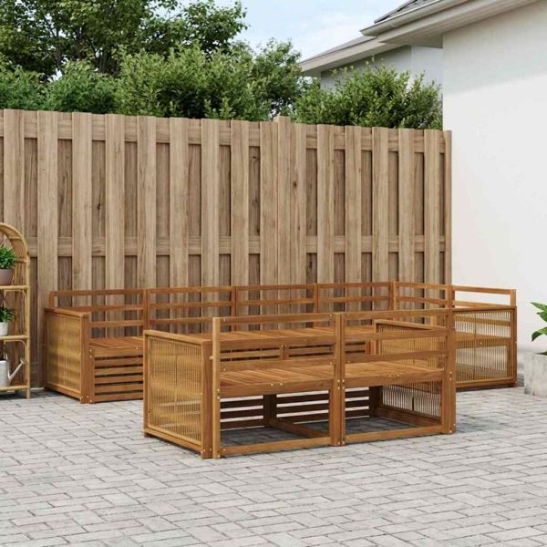 Комплект дивани за открито 7 pcs Натурално