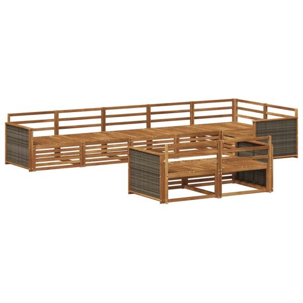 Комплект дивани за открито 8 pcs Натурално
