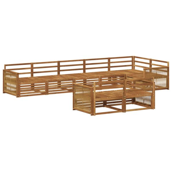 Комплект дивани за открито 8 pcs Натурално