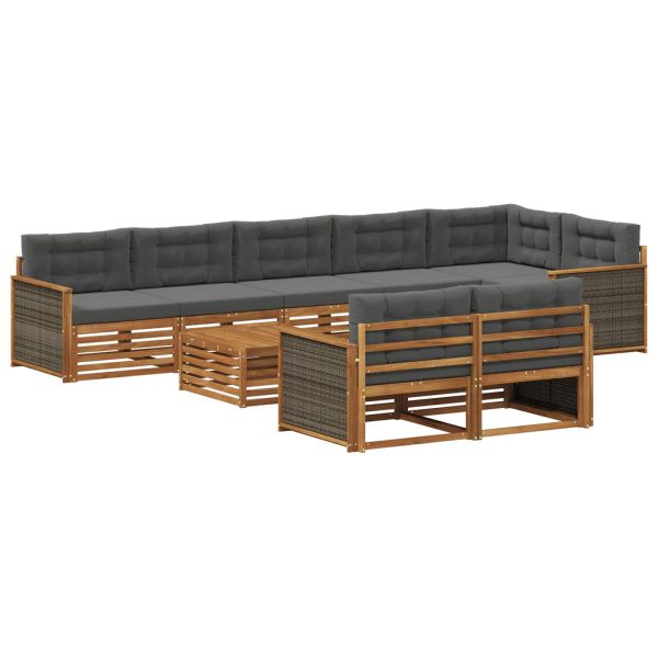 Комплект дивани за открито с възглавница 9 pcs
