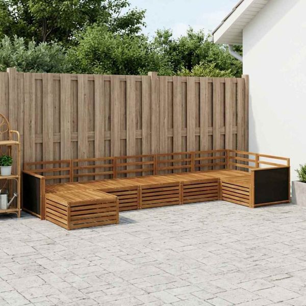 Комплект дивани за открито 7 pcs Натурално