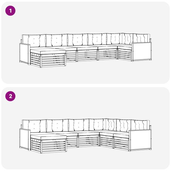 Комплект дивани за открито 7 pcs Натурален и Бежов