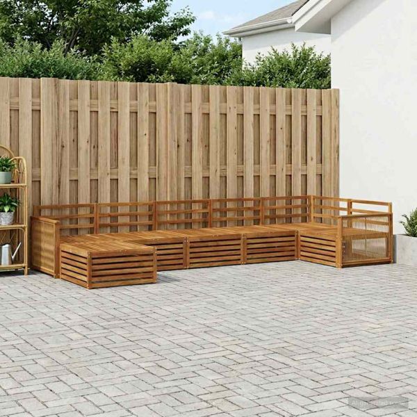 Комплект дивани за открито 7 pcs Натурално