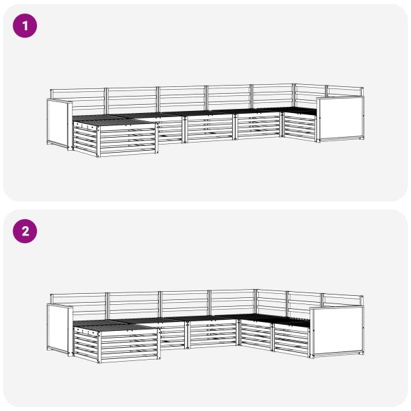 Комплект дивани за открито 7 pcs Натурално