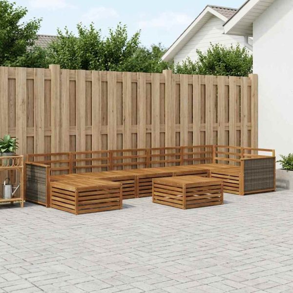Комплект дивани за открито 8 pcs Натурално