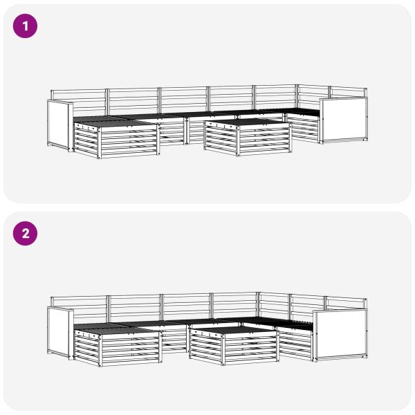 Комплект дивани за открито 8 pcs Натурално