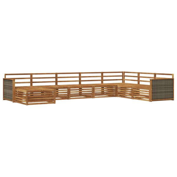 Комплект дивани за открито 8 pcs Натурално