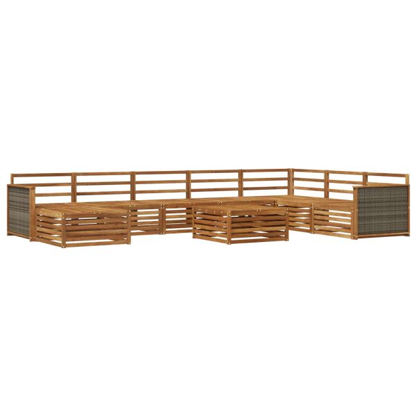 Комплект дивани за открито 9 pcs Натурално
