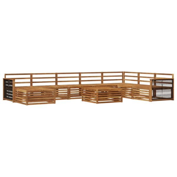 Комплект дивани за открито 9 pcs Натурално