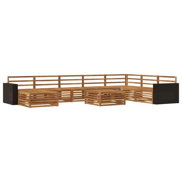Комплект дивани за открито 9 pcs Натурално