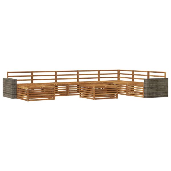 Комплект дивани за открито 9 pcs Натурално