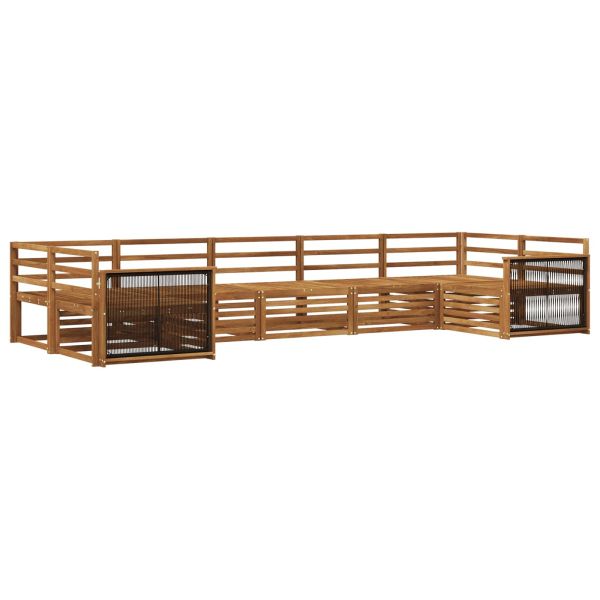 Комплект дивани за открито 7 pcs Натурално
