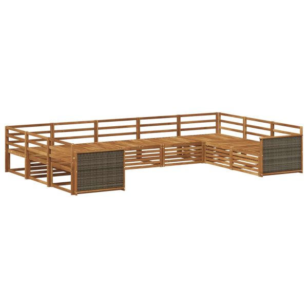 Комплект дивани за открито 9 pcs Натурално