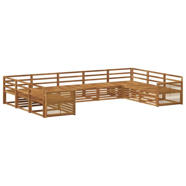 Комплект дивани за открито 9 pcs Натурално