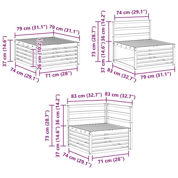 Комплект дивани за открито 10 pcs Натурално