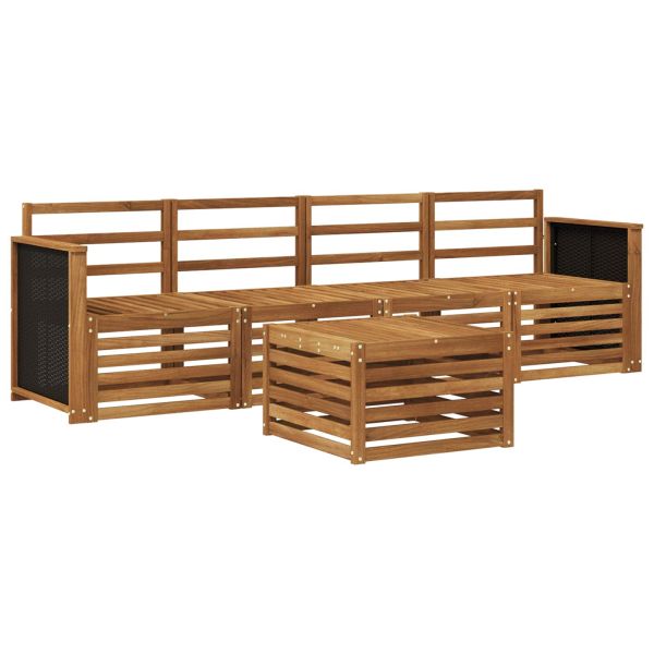 Комплект дивани за открито 5 pcs Натурално