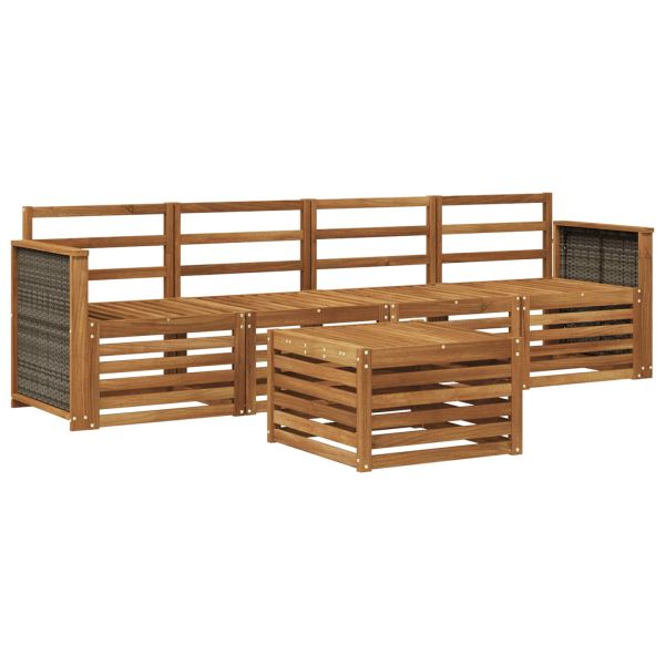 Комплект дивани за открито 5 pcs Натурално