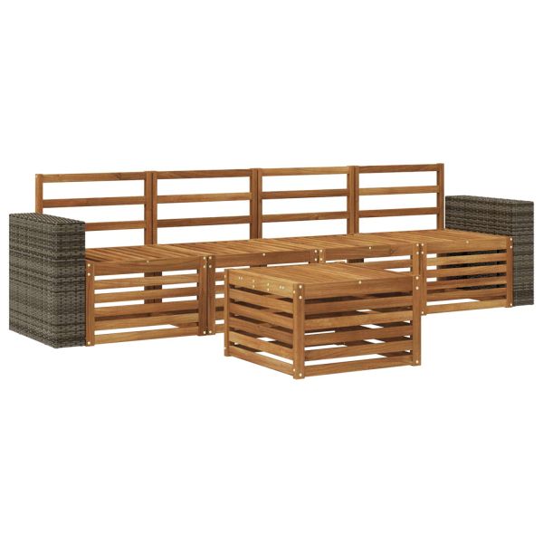 Комплект дивани за открито 5 pcs Натурално